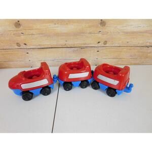 Vintage Fisher Price Little People Sounds Train Red Silver & Blue 2001